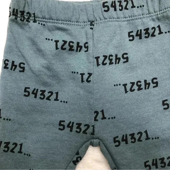 PL Baby Sweatpants Numbers Greenish Blue Size 0-3 Months - Picture 4 of 16